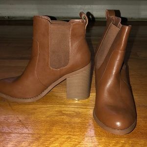 BRAND NEW, NEVER WORN Brown Heeled Booties